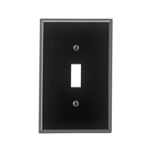 Leviton Leviton Midway Black 1 gang Nylon Toggle Wall Plate 1 pc 00PJ1-00E - main